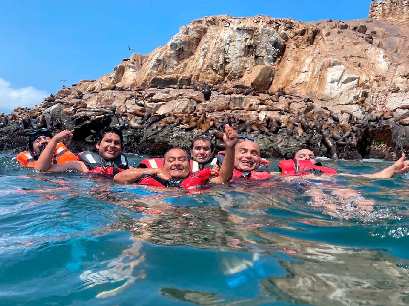 Baignade avec les otaries des îles Palomino